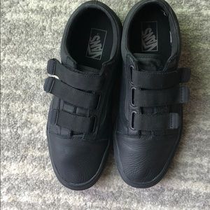 Vans black on black Velcro size 10